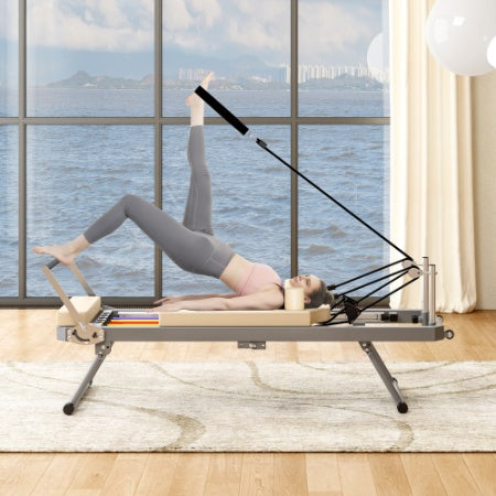 Compact Pilates Reformer – Home Gym Workout (330lbs)