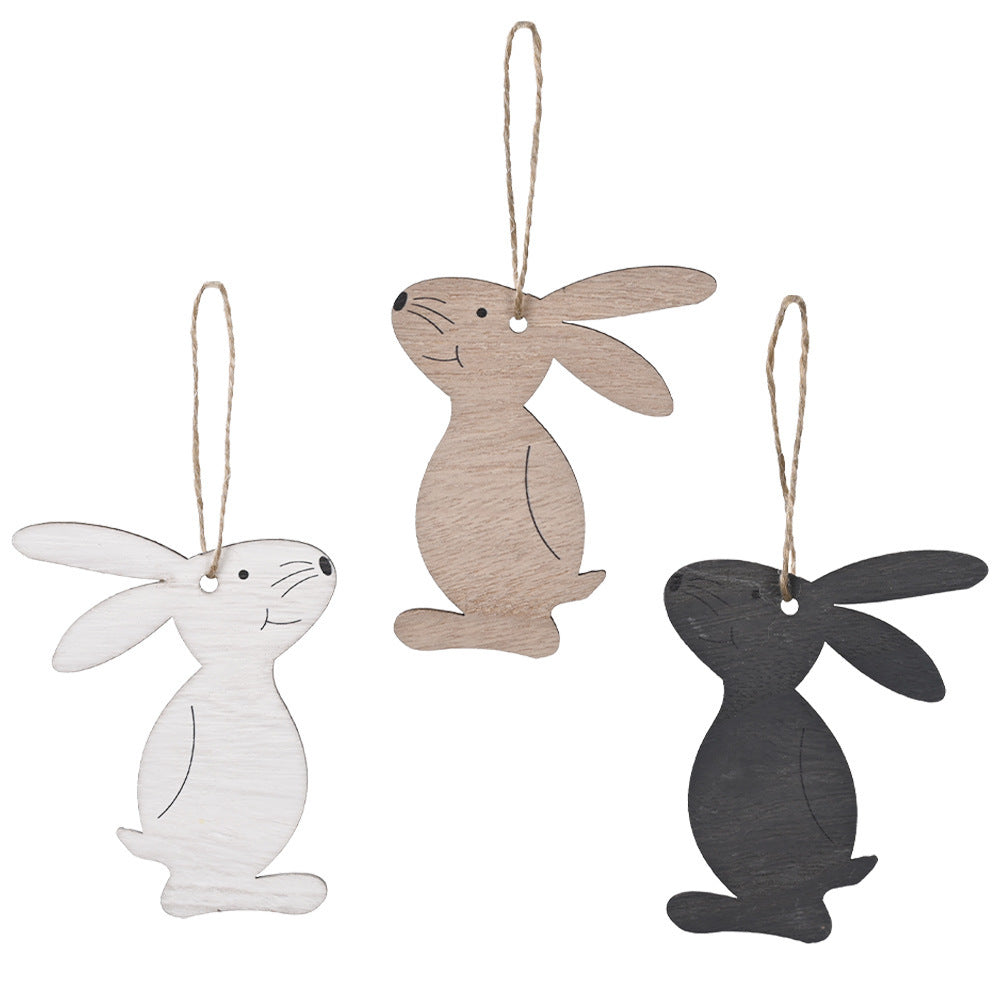 Wooden Rabbit Pendant – Easter Decoration