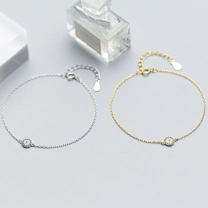 Elegant Silver Bracelet – Evil Eye & Diamond