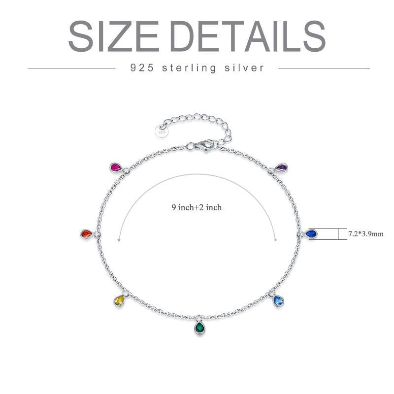 Sterling Silver Rainbow Anklet – Fashion Jewelry
