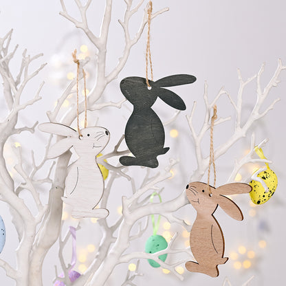 Wooden Rabbit Pendant – Easter Decoration