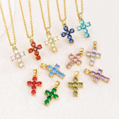 Cross Necklace – Zirconium Birthstone Jewelry