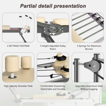 Compact Pilates Reformer – Home Gym Workout (330lbs)